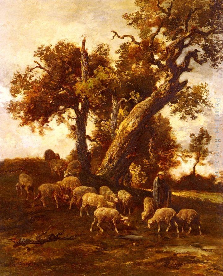 Charles Emile Jacque Sheep At Pasture